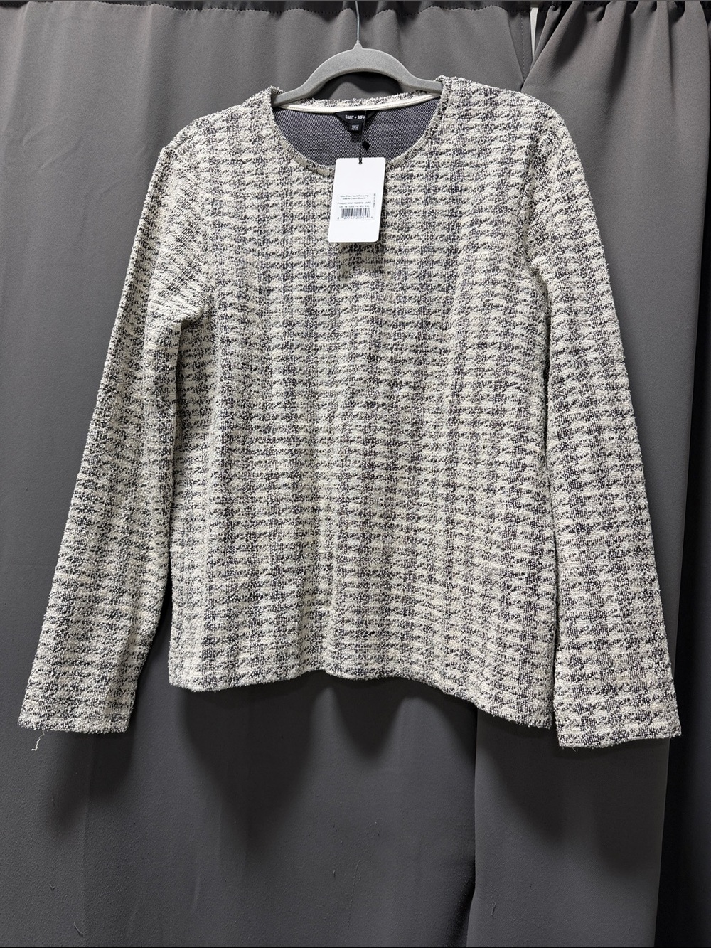 Saint + Sofia Glen Crew Neck Tee Long Sleeve - Cream Boucle - Size 14